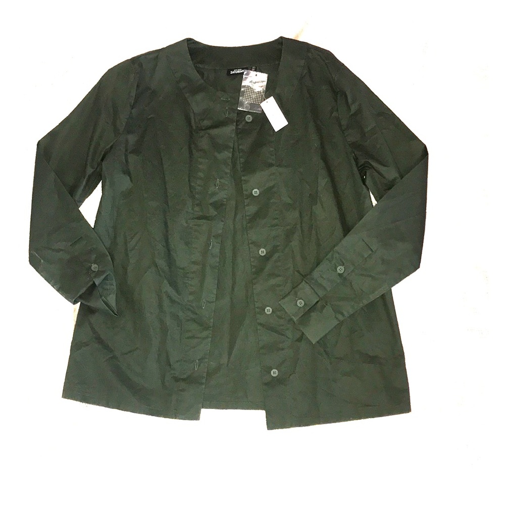 Kate Spade Olive green button up